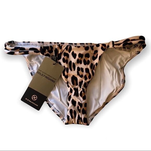 Vix Scarlet Double Twine Full Bottom Bikini Separate Leopard Print Extra Small - Picture 2 of 5